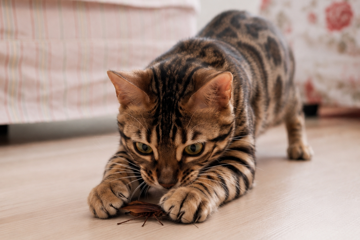 Cat pouncing — the capture moment