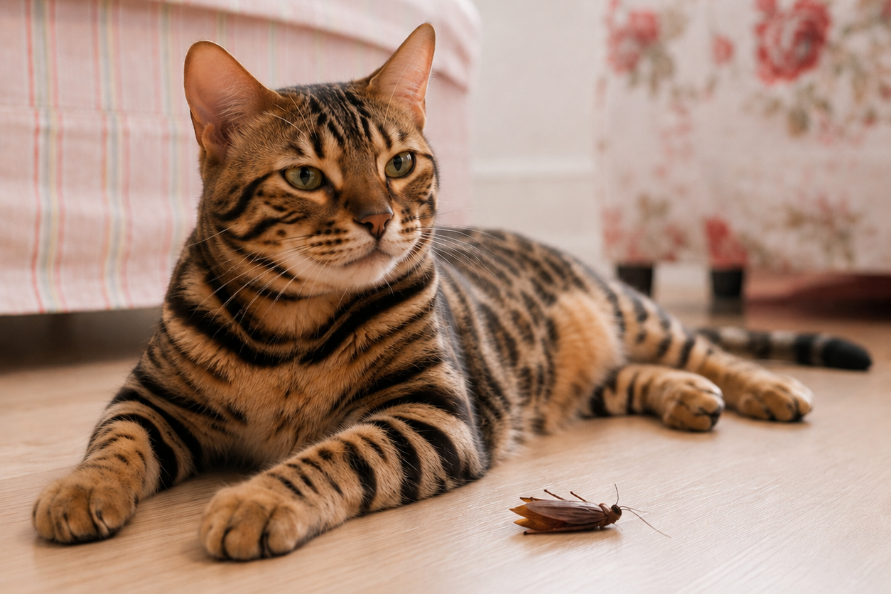 Calm satisfied cat resting — the satisfaction phase